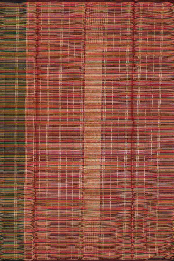 Kanchipuram Silk Saree In Multicolor With Stripes Design