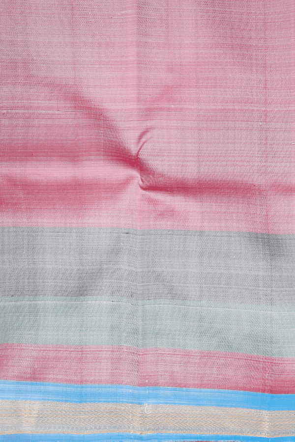 Kanchipuram Silk Saree In Multicolor With Stripes Design