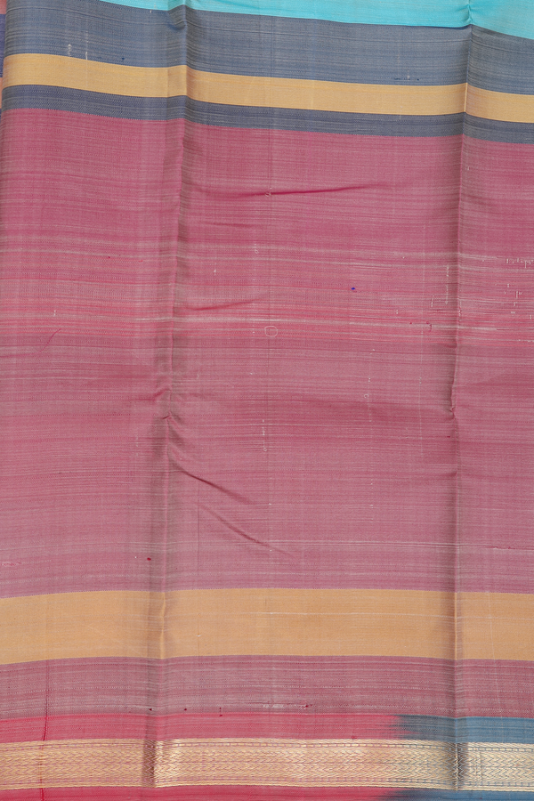 Kanchipuram Silk Saree In Multicolor With Stripes Design