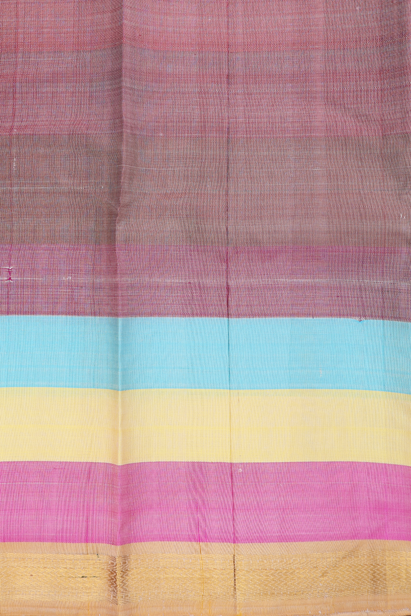 Kanchipuram Silk Saree In Multicolor With Stripes Design