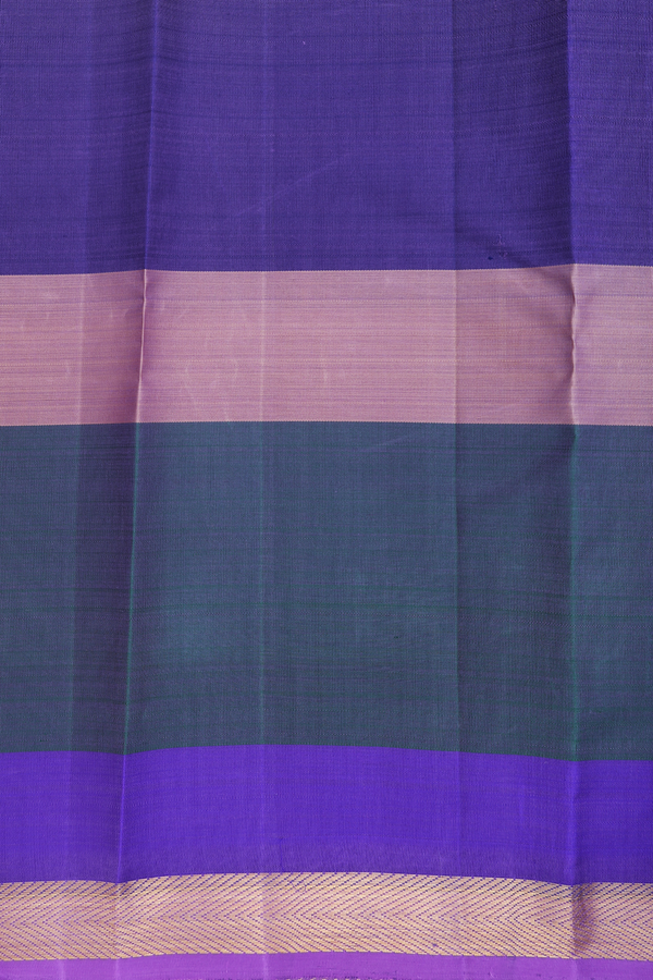 Kanchipuram Silk Saree In Multicolor With Stripes Design
