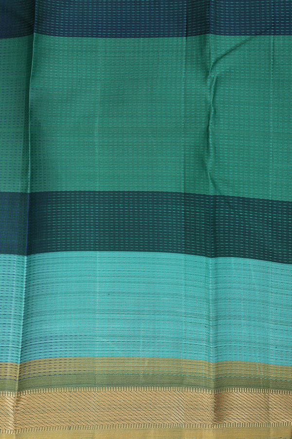 Kanchipuram Silk Saree In Multicolor With Stripes Design
