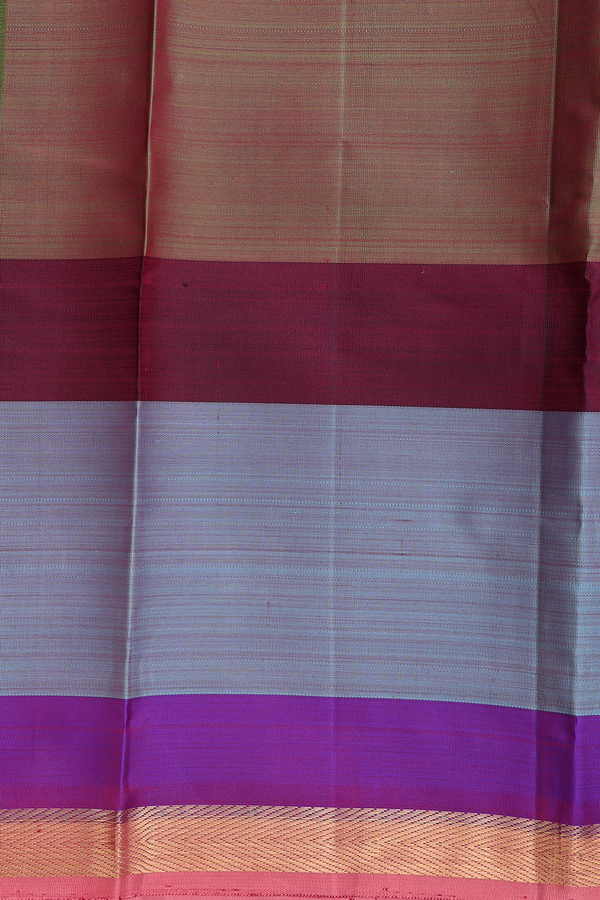 Kanchipuram Silk Saree In Multicolor With Stripes Design