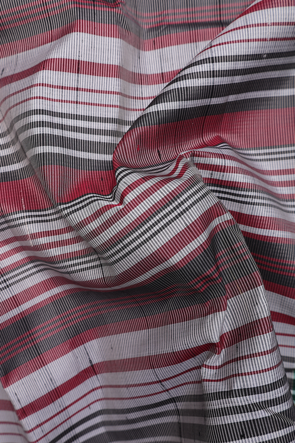 Kanchipuram Silk Saree In Multicolor With Stripes Design