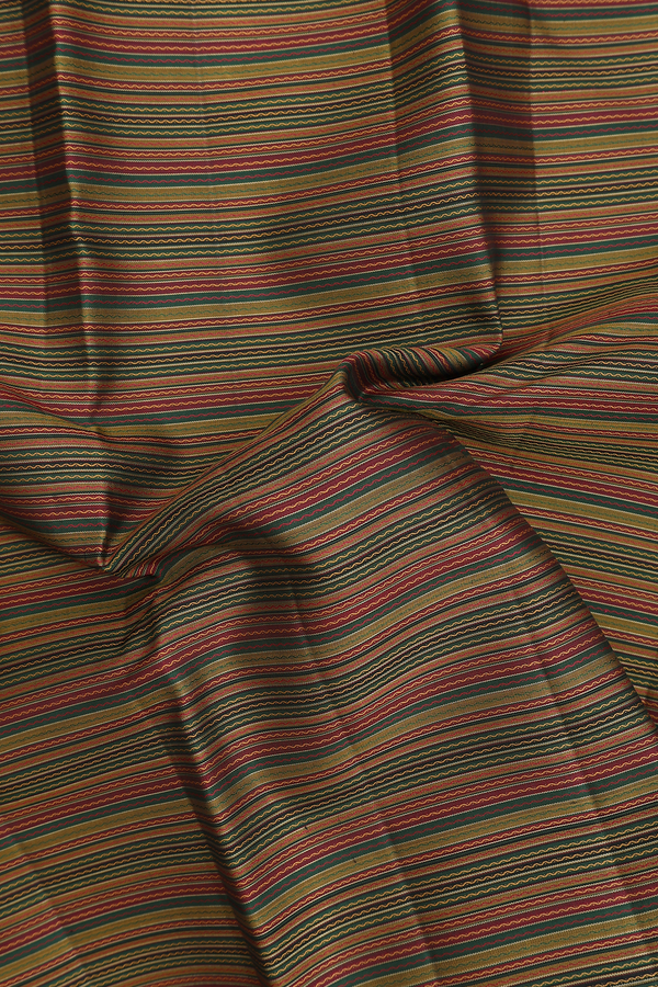 Kanchipuram Silk Saree In Multicolor With Stripes Design