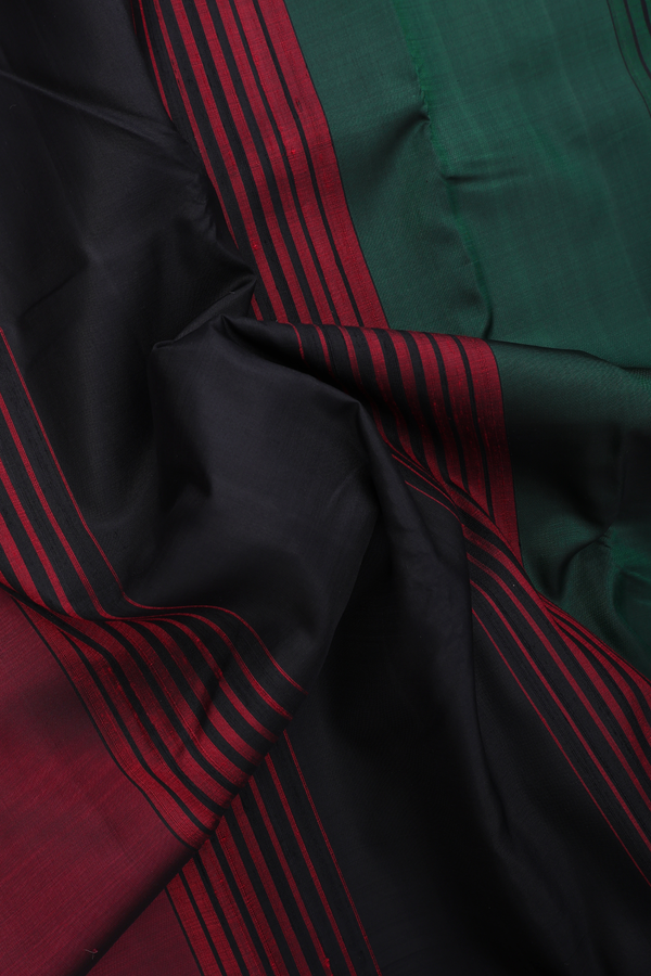 Kanchipuram Silk Saree In Multicolor With Stripes Design