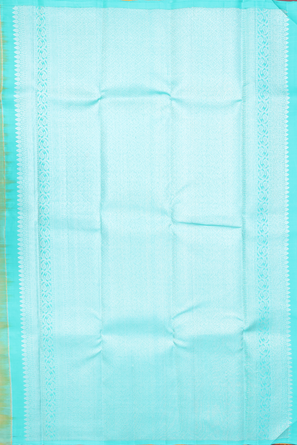 Kanchipuram Silk Saree In Mustard Yellow With Zari Motifs