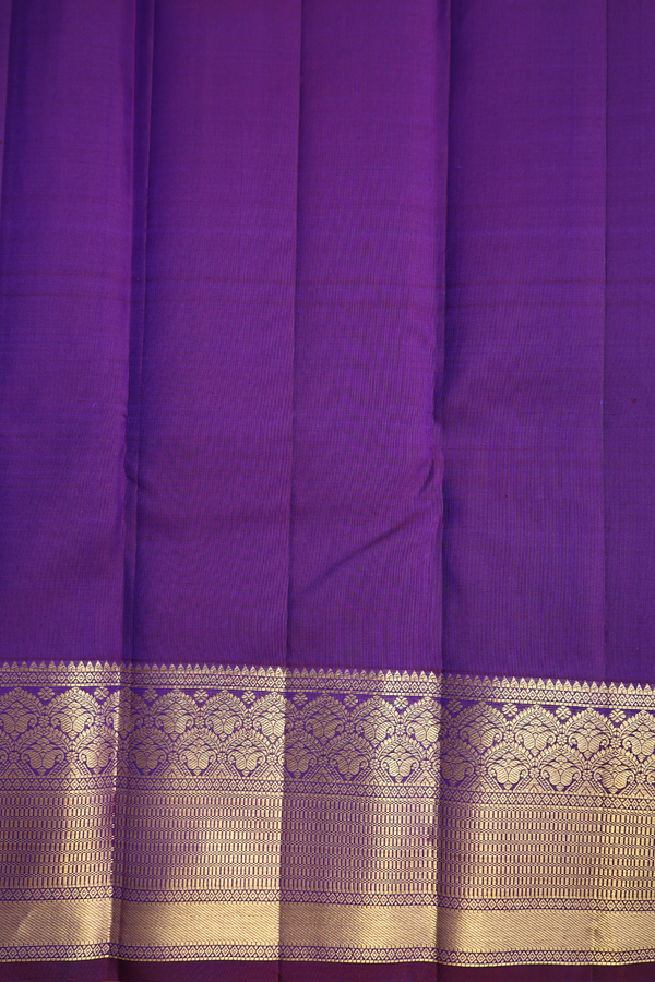 Kanchipuram Silk Saree In Mustard Yellow With Zari Motifs