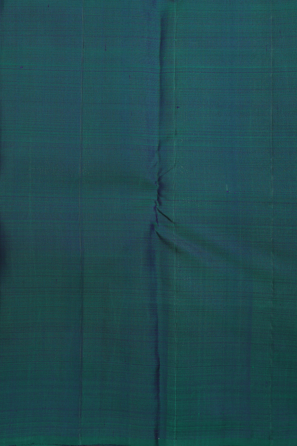 Kanchipuram Silk Saree In Royal Blue With Stripes Design