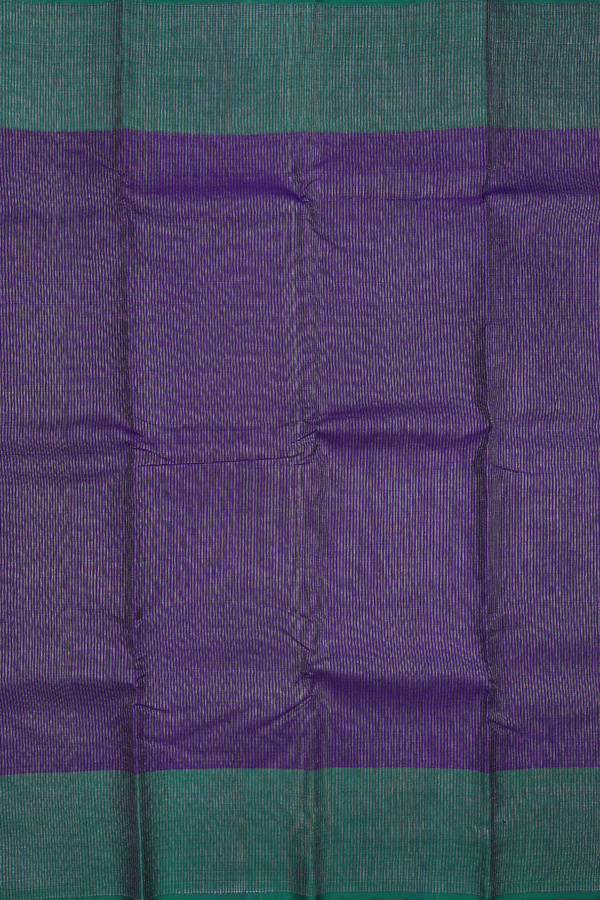 Kanchipuram Silk Saree In Royal Blue With Stripes Design