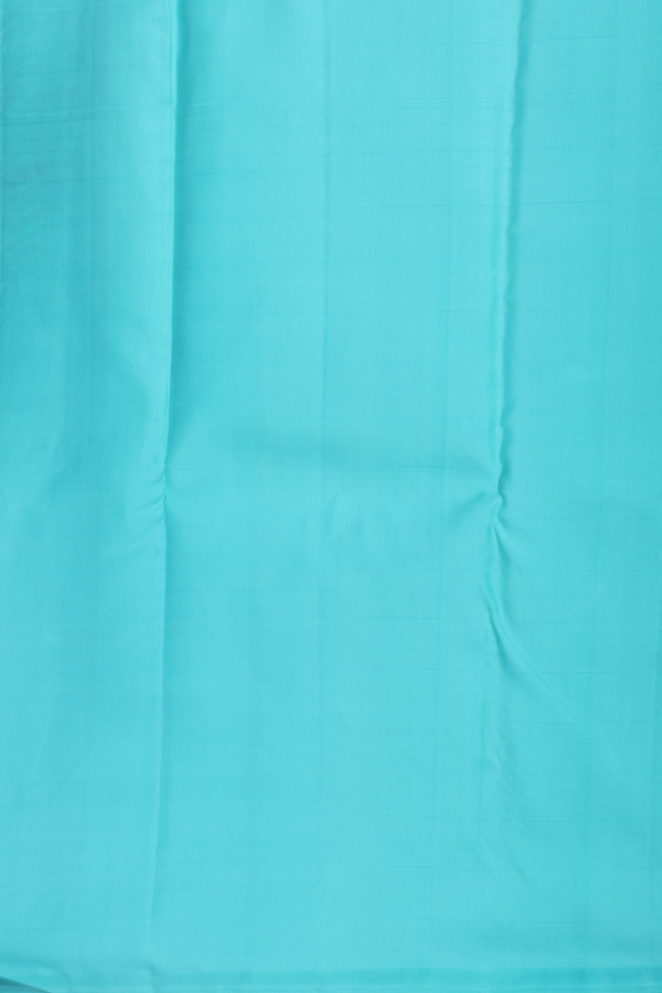 Kanchipuram Silk Saree In Navy Blue Along Checks With Buttas