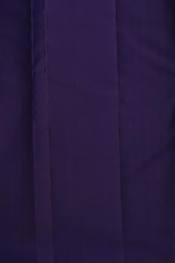 Kanchipuram Silk Saree In Navy Blue With Brocade Design
