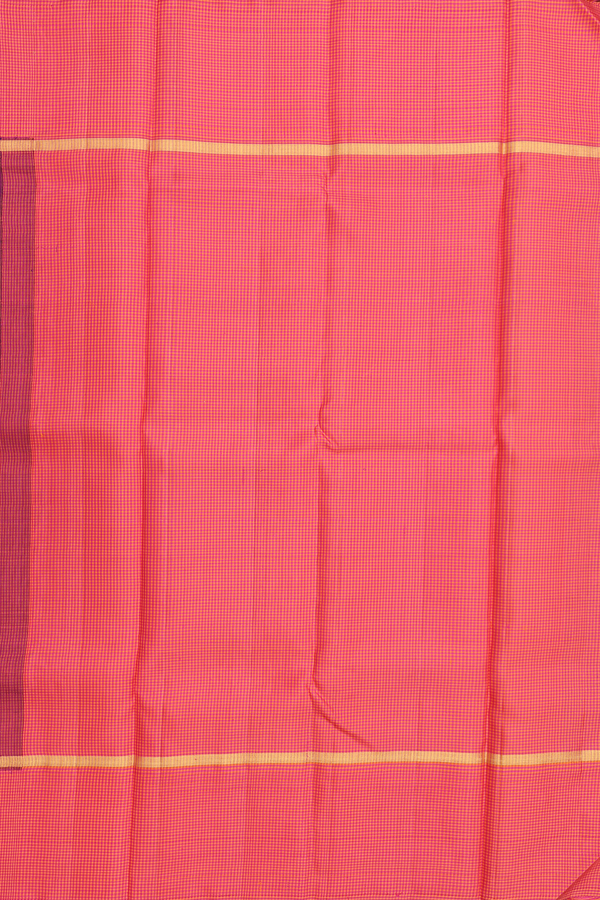 Kanchipuram Silk Saree In Navy Blue With Checks Border