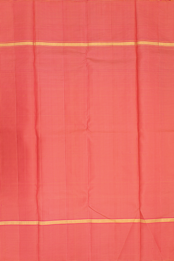 Kanchipuram Silk Saree In Navy Blue With Checks Border