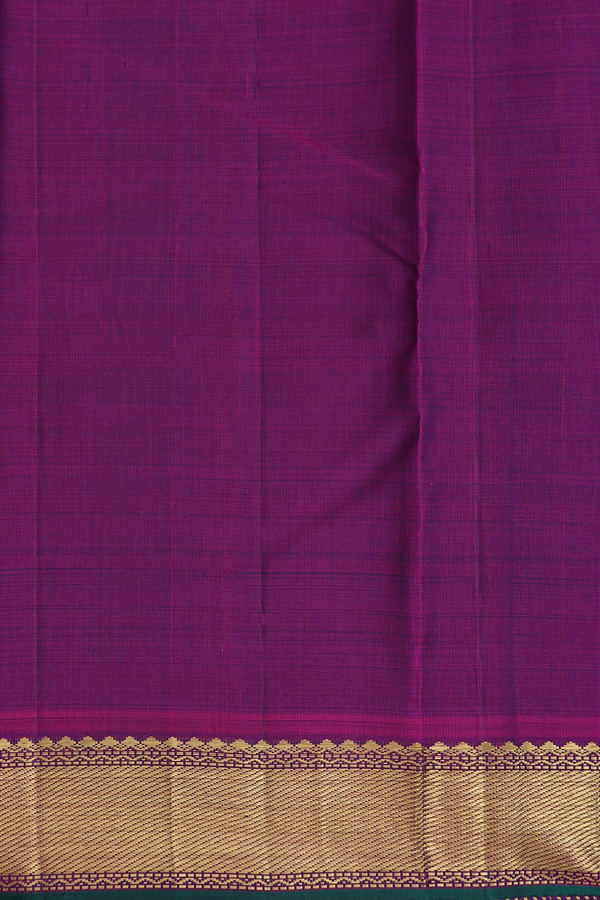 Kanchipuram Silk Saree In Navy Blue With Checks Design