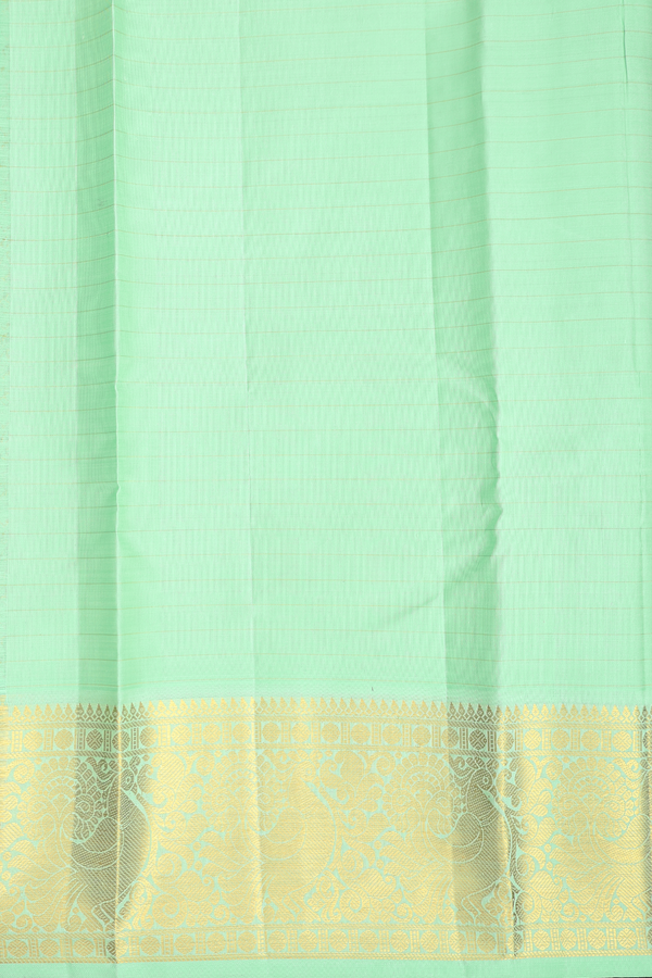 Kanchipuram Silk Saree In Navy Blue With Checks Design