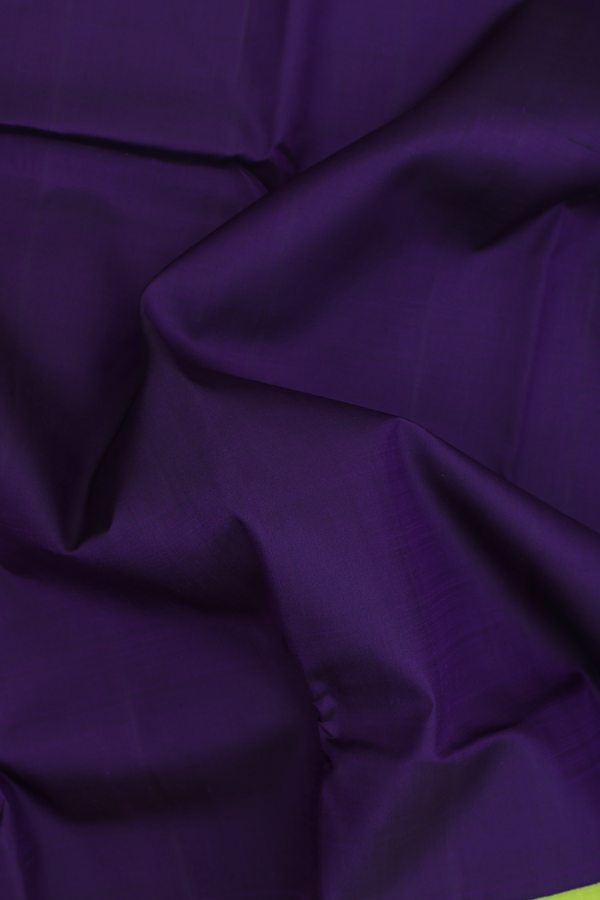 Kanchipuram Silk Saree In Royal Purple With Contrast Border