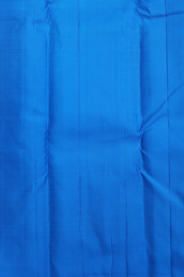 Kanchipuram Silk Saree In Navy Blue With Floral Design