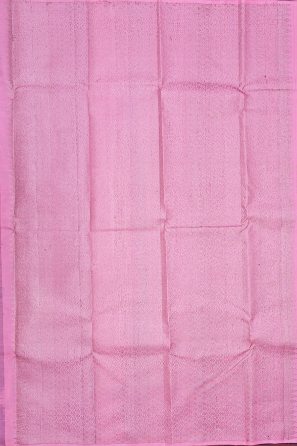 Kanchipuram Silk Saree In Navy Blue With Stripes Design