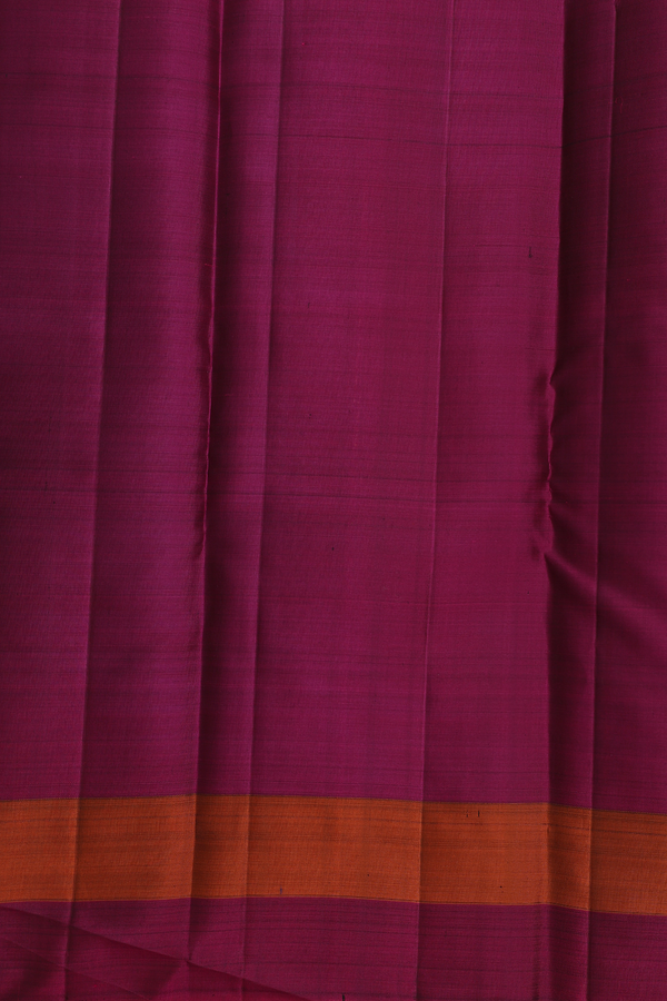 Kanchipuram Silk Saree In Navy Blue With Stripes Design