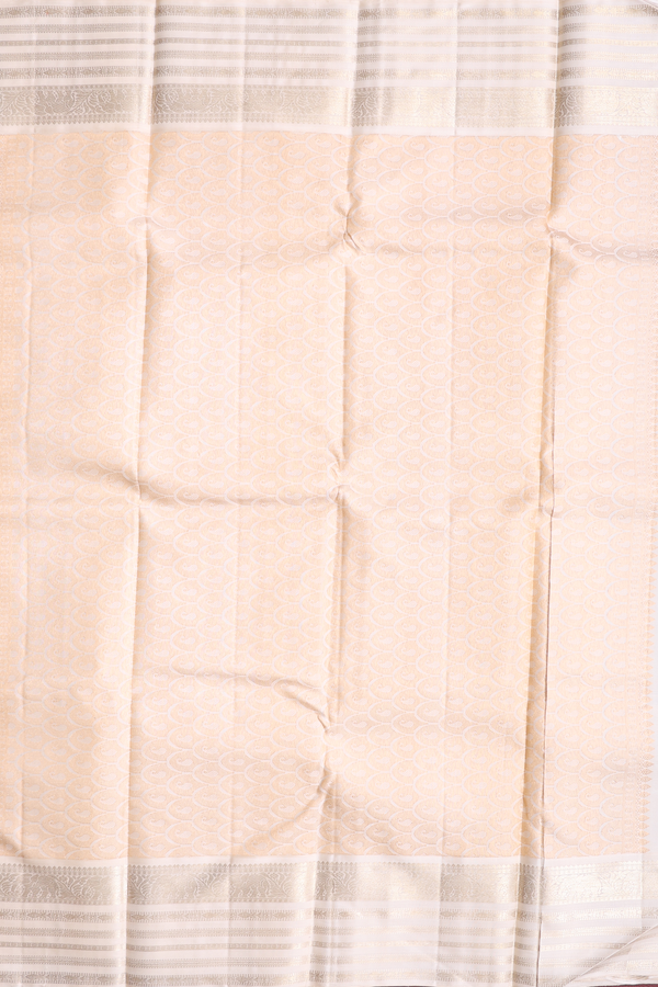 Kanchipuram Silk Saree In Navy Blue With Zari Buttas