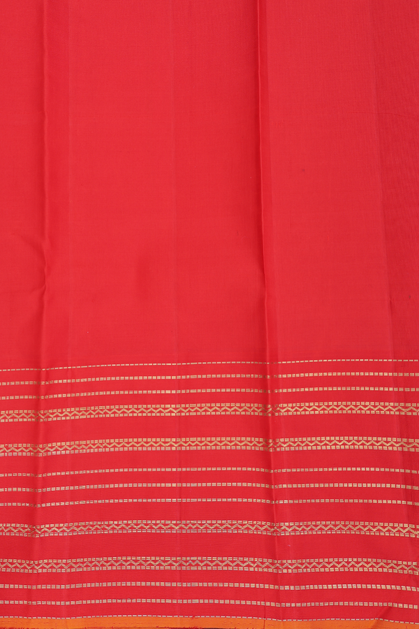 Kanchipuram Silk Saree In Navy Blue With Zari Buttas