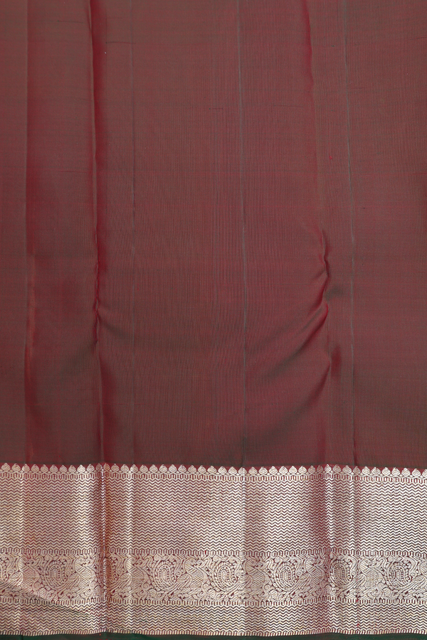 Kanchipuram Silk Saree In Ochre Orange With Brocade Design