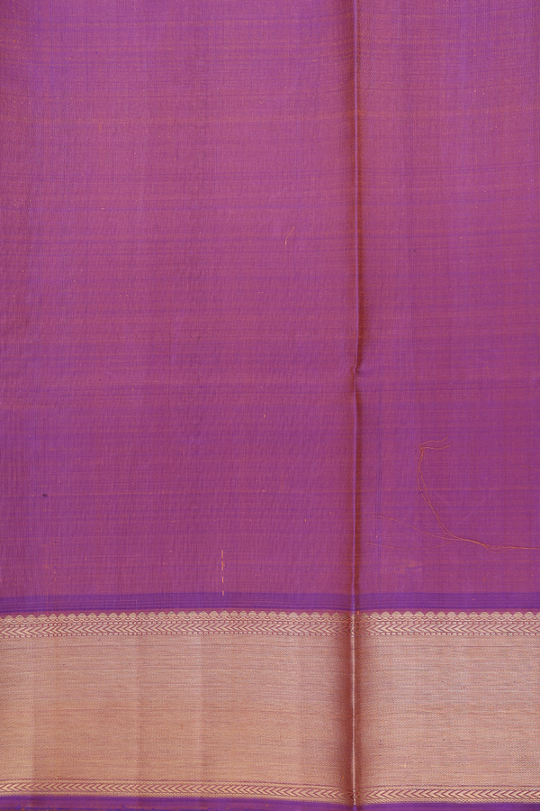 Kanchipuram Silk Saree In Ochre Orange With Jacquard Pattern