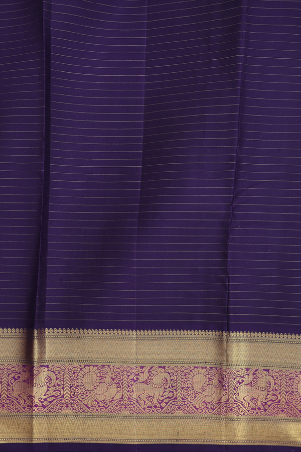 Kanchipuram Silk Saree In Off White With Checks Design