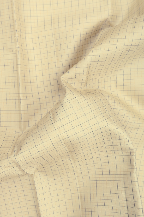 Kanchipuram Silk Saree In Off White With Checks Design