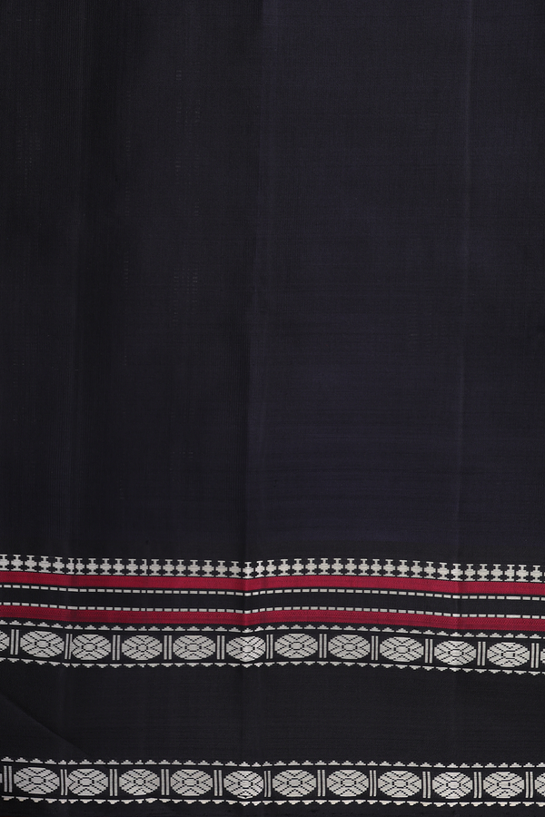 Kanchipuram Silk Saree In Off White With Floral Hand Painted