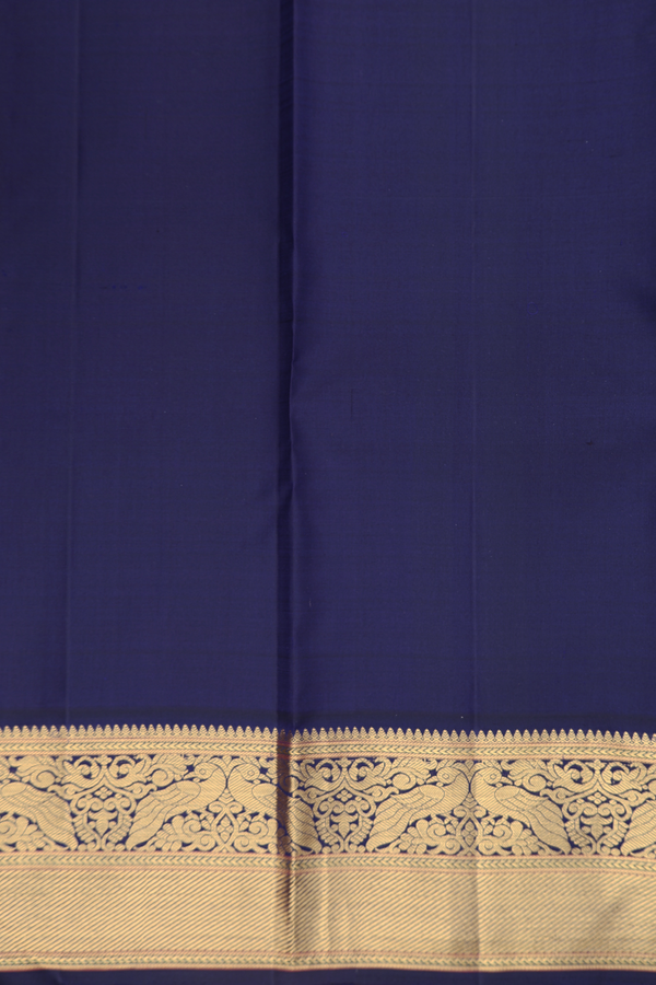 Kanchipuram Silk Saree In Olive Yellow With Floral Buttas