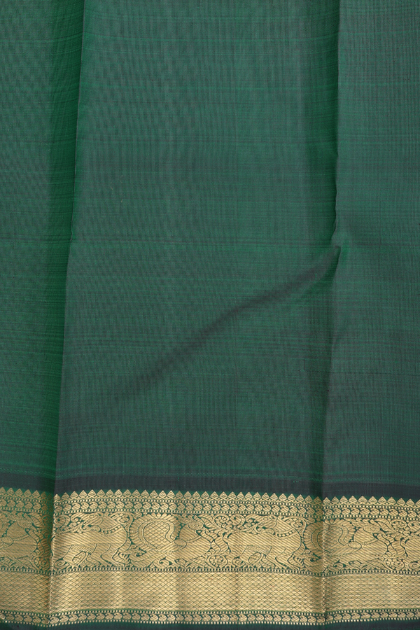 Kanchipuram Silk Saree In Orange And Red With Checks Design