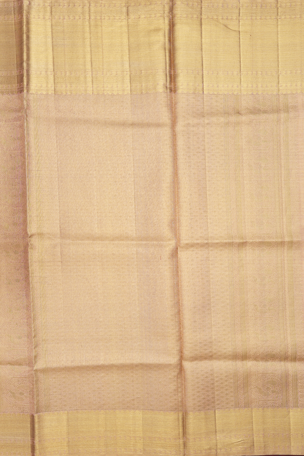 Kanchipuram Silk Saree In Orange Tissue With Floral Design