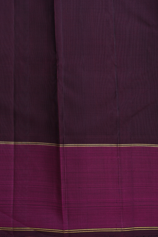 Kanchipuram Silk Saree In Orange With Checks Design