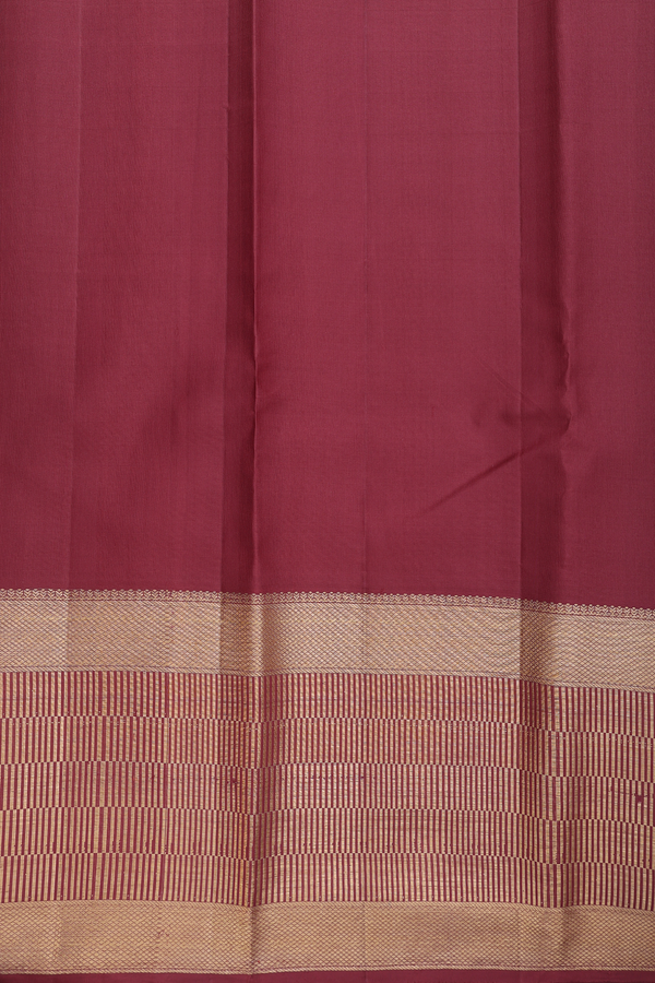 Kanchipuram Silk Saree In Orange With Checks Design