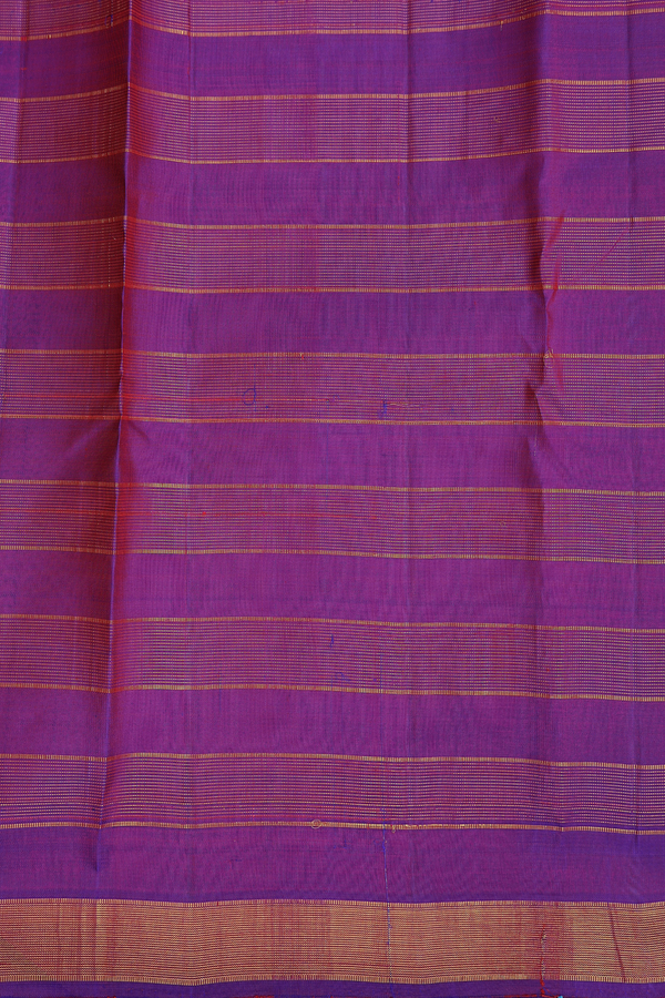 Kanchipuram Silk Saree In Orange With Checks Design