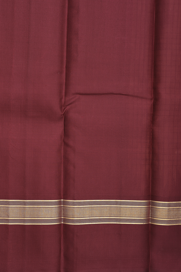 Kanchipuram Silk Saree In Orange With Checks Design
