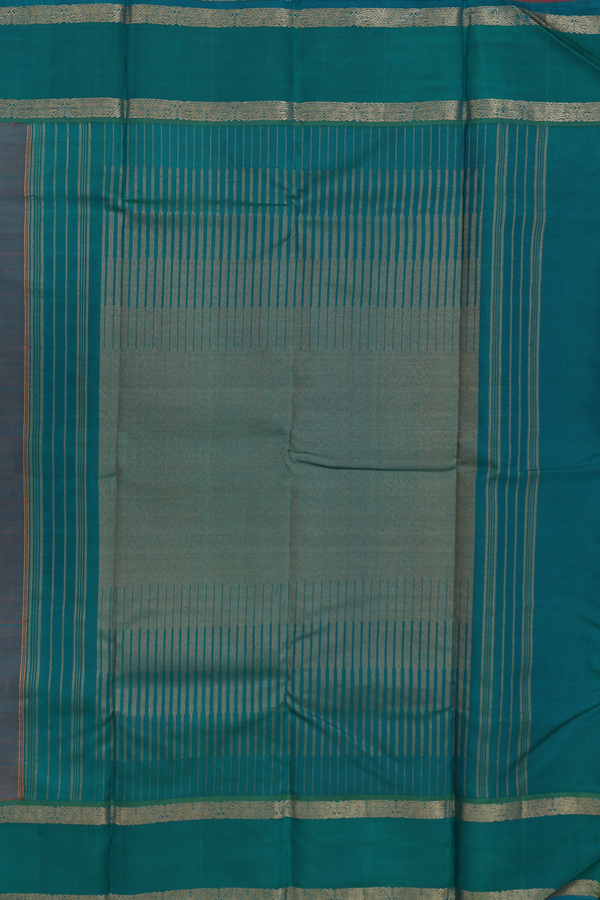 Kanchipuram Silk Saree In Orange With Contrast Border