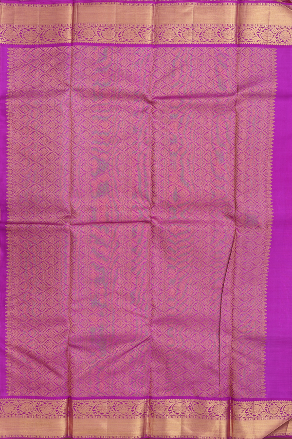 Kanchipuram Silk Saree In Vermillion Red With Contrast Border