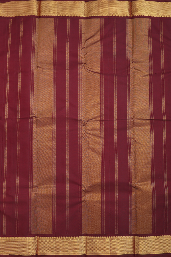 Kanchipuram Silk Saree In Orange With Contrast Border