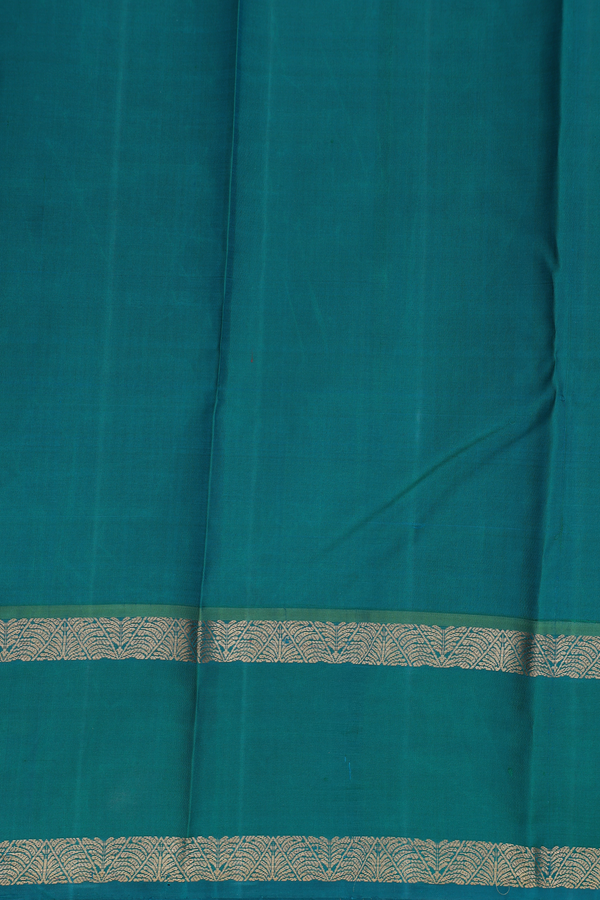 Kanchipuram Silk Saree In Orange With Contrast Border