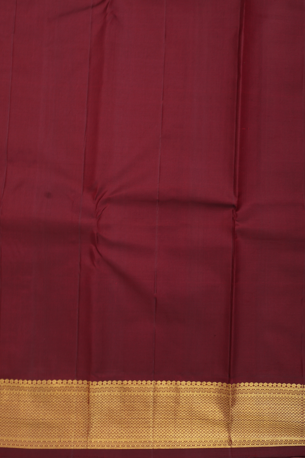 Kanchipuram Silk Saree In Orange With Contrast Border