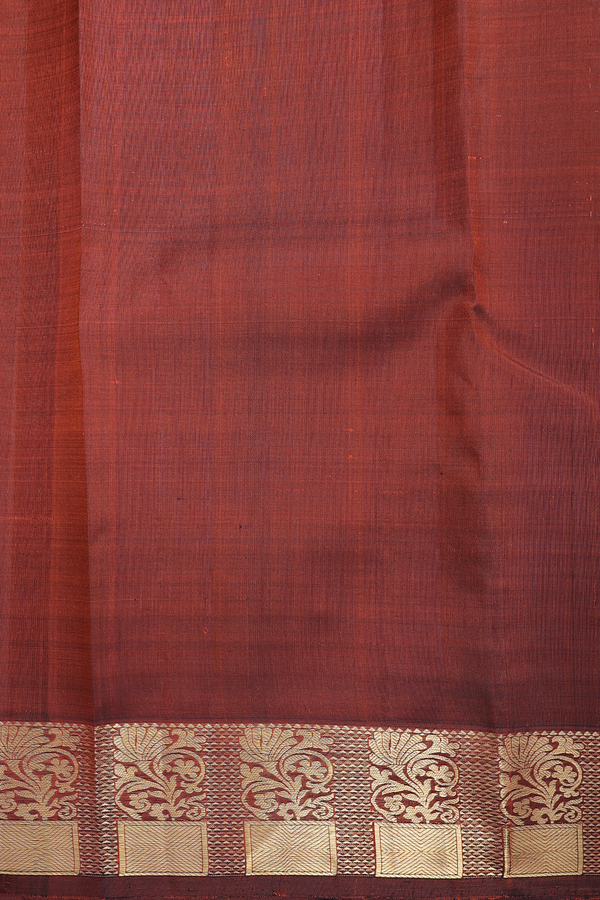 Kanchipuram Silk Saree In Orange With Jacquard Pattern