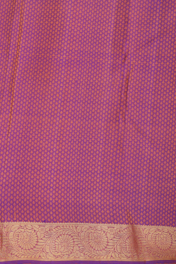 Kanchipuram Silk Saree In Orange With Jacquard Pattern