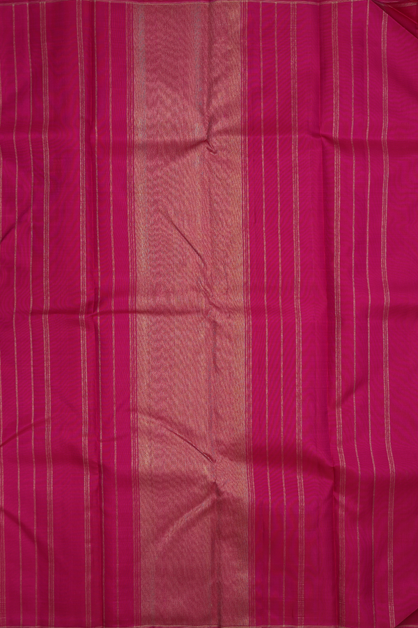 Kanchipuram Silk Saree In Orange With Jacquard Pattern