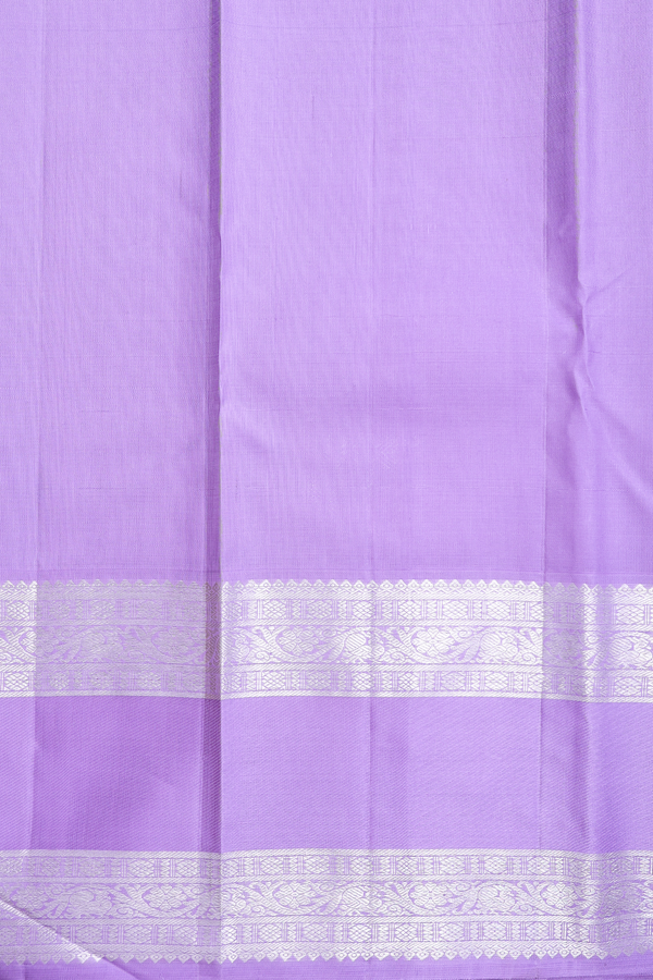 Kanchipuram Silk Saree In Orange With Stripes Design