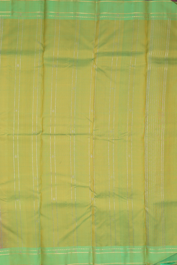 Kanchipuram Silk Saree In Orange With Zari Buttas