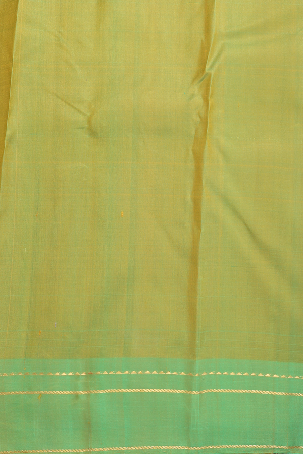 Kanchipuram Silk Saree In Orange With Zari Buttas