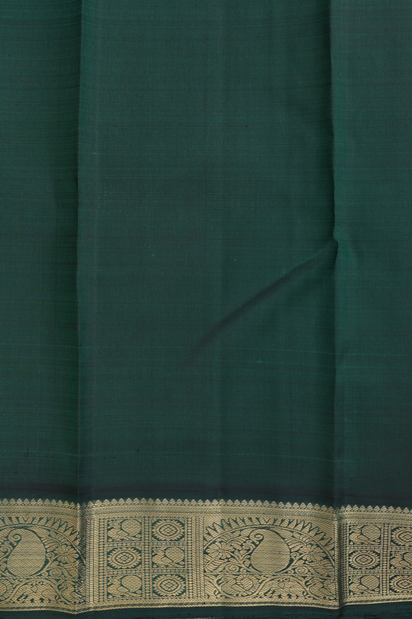 Kanchipuram Silk Saree In Orange With Zari Buttas